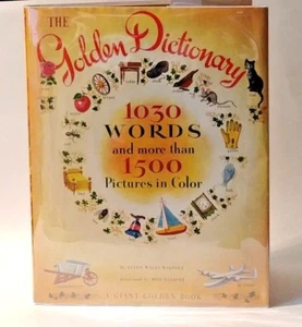 Miss Elliott [Gertrude] GOLDEN DICTIONARY, Giant Golden Book, 1944 HC/DJ 1st Ed  - Bild 1 von 8