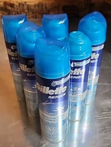 6 Gillette Series 3X Action Sensitive Cool Menthol Shave Gel Hydrates 7oz SAVE! - Picture 1 of 1