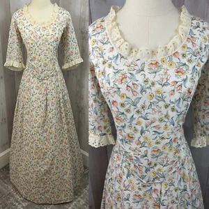 Vintage 1970s Colonial Pioneer Civil War Costume 2pc Corset/Skirt Dress S/M - Picture 1 of 21