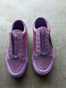 womens purple glitter vans