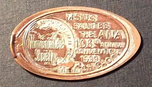 Elongated Cent 1999 MSNS Michigan State Salutes ANA 108th Convention Chicago - Picture 1 of 2