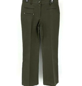 Elliott Lauren Boot Cut Pants Green Pockets Size 6 - Picture 1 of 8