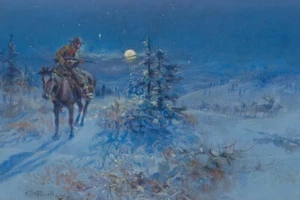 Impresión artística giclee occidental Joshing Moon de Charles M Russell + envío gratuito - Imagen 1 de 4
