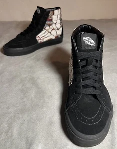 Vans Sk8-Hi Hazy Bones Black/White Leather Brocade Sneakers 2022 sz 6.5M/8W NWOB - Picture 1 of 9