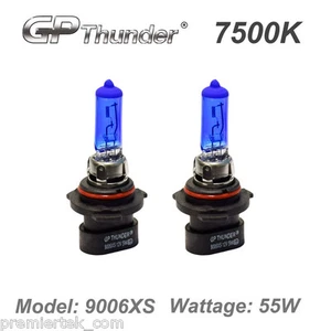 GP Thunder 7500K Xenon Quartz Halogen Light Bulbs White Pair 9006XS 55W - Foto 1 di 1