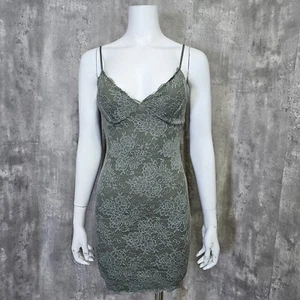 Vintage 90er Y2K Windsor Damen S Salbeigrün Spitze Slip Minikleid Cocktail Party - Bild 1 von 8