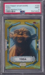 YODA - 2022 Star Wars Topps Finest GOLD Refractor #120, /50, PSA 9 - Picture 1 of 1