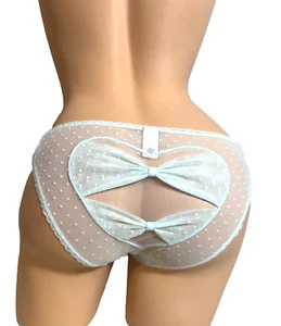 VICTORIA'S SECRET SEXY "I DO" BRIDE BIKINI PANTY LACE WOMEN UNDERWEAR TEAL S - Picture 1 of 3