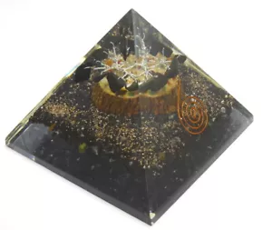 Reiki Energy Charged Black Tourmaline Aura EMF Protection Tree Orgone Pyramid - Picture 1 of 5