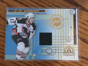 2001-02 Pacific Adrenaline J-P Dumont Game Worn Jersey Card #3. Buffalo Sabres - Picture 1 of 2