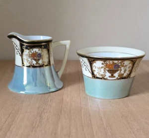Vintage Japanese Noritake Hand Painted, Sugar Bowl and Creamer Set c.1930 - Bild 1 von 4