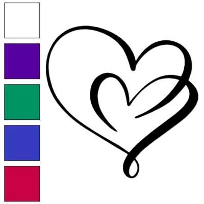 STICKER*PIMP Double Hearts, Vinyl Decal Sticker, Multiple Colors & Sizes #6389