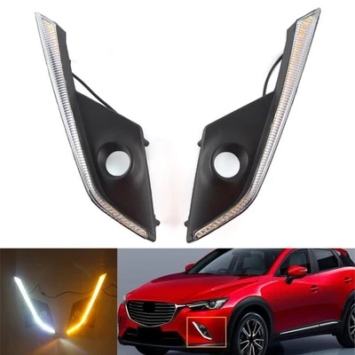 2X LED Daytime Running Fog Lights Lamp DRL White For Mazda CX-3 2016-2018 2017 - Image 1 of 4