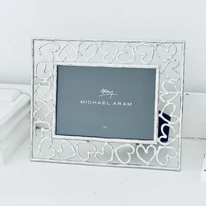 NEW Michael Aram Silver Heart Picture Frame 5" x 7" Photo 8.75" W x 10.5" L - Picture 1 of 4