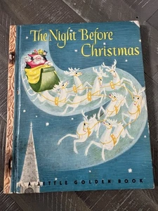 RARE Little Golden Book #20 The Night Before Christmas c1946 3rd “C” Printing - Picture 1 of 14