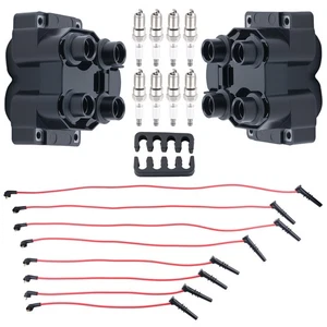 2x Ignition Coil & 8 Spark Plugs Wire Set for Ford Crown Victoria 4.6L V8 96-97 - Picture 1 of 9