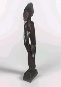 Statua in legno intagliato a mano uomo che suona la batteria statuina Haiti 9,6"h - Foto 1 di 8