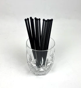 Vintage schwarz mundgeblasen Glas Rührstäbchen Rührstäbchen Bargeschirr 12 verschiedene MCM - Bild 1 von 4
