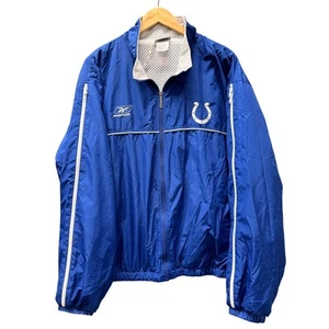 Vintage Indianapolis Colts Jacket Mens XL Blue Full Zip Mesh Lined NFL Reebok - Picture 1 of 11