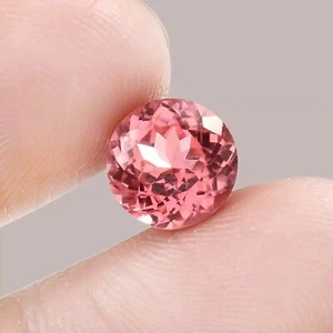 Natural Loose Ceylon Padparadscha Sapphire Round Cut Gemstone 9.92 Ct - Picture 1 of 4