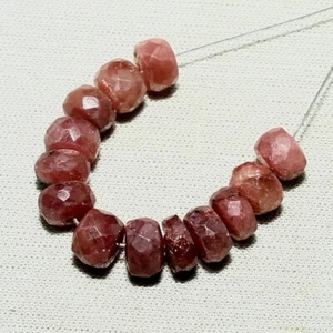 13pcs Natural Ruby Faceted Rondelle Beads Loose Gemstone Size 6mm 19.10cts - Picture 1 of 6