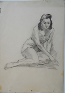 ARMENIAN WOMAN,Yerevan,Armenia 1940s Drawing,Art,EDWARD SARKISSIAN,Sargsyan