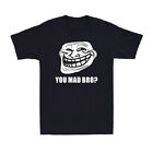 Troll Face Meme You Mad Bro? Gamer Web Geek Śmieszny prezent Męska bawełniana koszulka