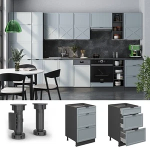 Schubladenunterschrank Fame-Line Anthrazit Hellblau-Grau gerahmt 50 cm Vicco - Bild 1 von 6