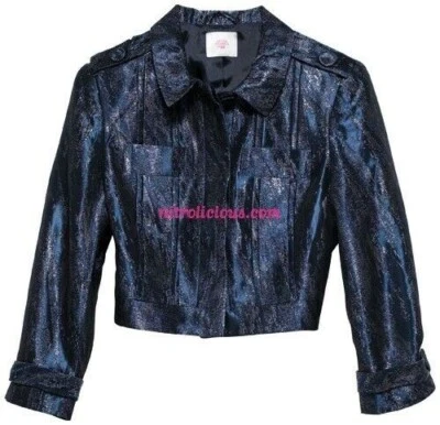 MATTHEW WILLIAMSON H&M RARE NAVY CROPPED JACKET UK 10 EU 36 US 6 SMALL NEW RARE - Image 1 of 4