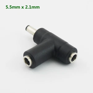 DC Power Male 5.5 x2.1mm to 2x 5.5mm x 2.1mm Female T Splitter Adapter Connector - Picture 1 of 7