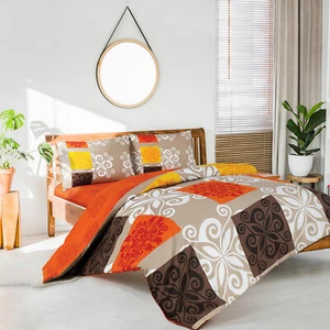 Sueno Orange Queen/King Quilt Cover Set includes Fitted Sheet-%100 Luxury Cotton - Picture 1 of 1
