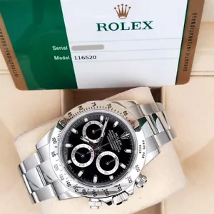 Rolex Cosmograph Daytona 116520 Bracciale Oyster Argento con Lunetta Argento - Foto 1 di 7