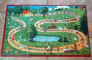 Alter Spielplan Gänsespiel Kinder Gänse Bauernhof See Ziege - Bild 1 von 5