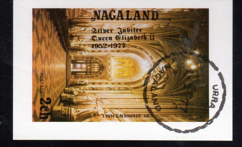 NAGALAND OF INDIA 1977 QEII OVERPR. MINT VF NH O.G S/S CTO (29NAG) - Image 1 of 1