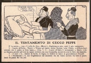 ITALIEN Sc nicht aufgelisteter Comic 1. Weltkrieg PPC IL TESTAMENTO DI CECCO PEPPE Sehr guter Zustand - Bild 1 von 1