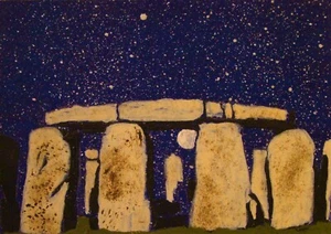 PRINT ACEO Stonehenge: The Observatory 2.5" x 3.5" PRINT - Picture 1 of 1