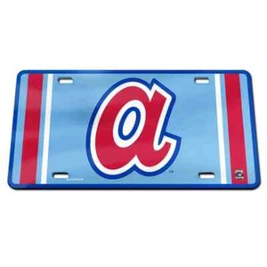 ATLANTA BRAVES COOPERSTOWN SPECIALTY ACRYLIC CAR LICENSE PLATE MLB LICENSED - Picture 1 of 1