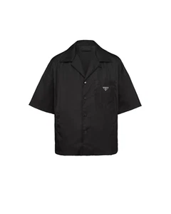 Prada $ 1550 schwarzes kurzärmliges Re-Nylonhemd neu und authentisch - Bild 1 von 1