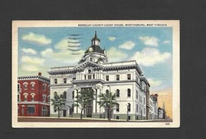 Vintage Postcard Linen Postmarked 1949 Berkeley County Court House W.V. - Picture 1 of 2