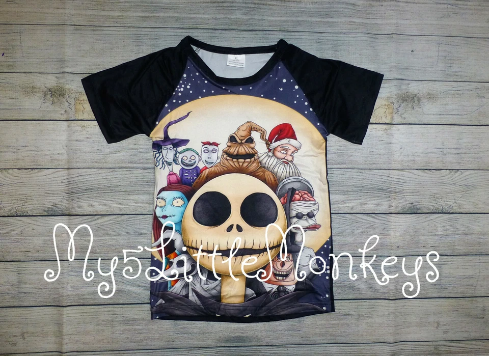 NUEVA Camisa Boutique Jack Skellington Pesadilla Antes de Navidad Niños Manga Corta Foto 1 de 1