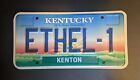 Ky Kentucky Ethel -1  Vanity License Plate Expired (2003-2005)  