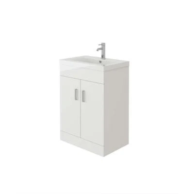 Vanity Unit Basin Sink Storage Cabinet Bathroom Cupboard Furniture White 600mm