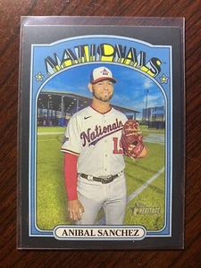 2021 Topps Heritage Anibal Sanchez Black Border Parallel /50 SP #458 Nationals - Picture 1 of 1