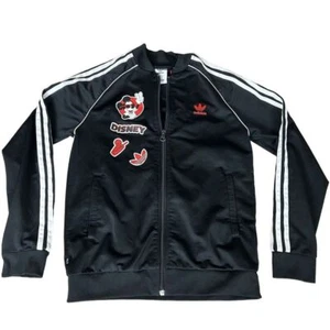 Adidas X Disney Unisex M Black Striped Mickey & Friends Track Jacket Boys Girls - Picture 1 of 11