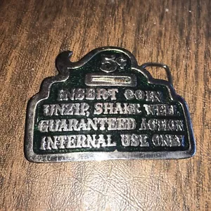 Five Cents Insert Coin Unzip Shake Well Guarantee Action Internal Use Only Belt - Picture 1 of 4