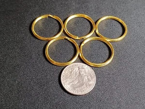 5 Brass Key Rings 1 Inch(25mm) Round Split Ring for Car, Home, Office Key Holder - Picture 1 of 3