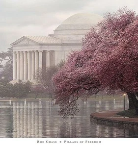 Impresión artística paisajística de caza de varilla conmemorativa de Jefferson de los pilares de la libertad 30x32 - Imagen 1 de 1