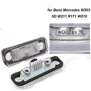 2Pcs LED License Number Plate Lights For Benz Mercedes W203 5D W211 R171 W219