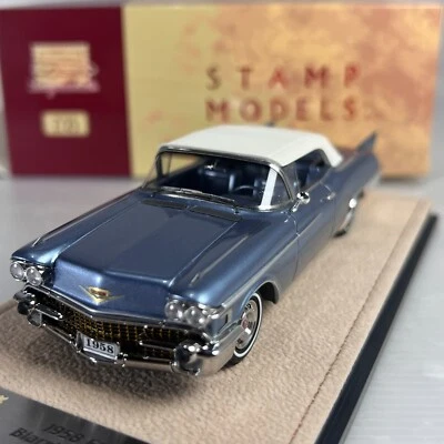 Sello 1/43 GLM 1958 Cadillac Eldorado Biarritz Raindrop prototipo techo cerrado azul Foto 1 de 3