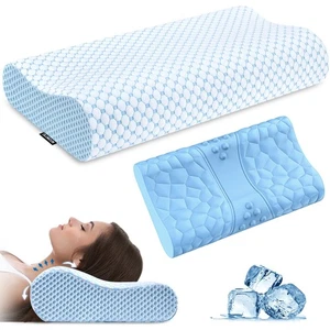 Neck Pillow Memory Foam Pillows - Cooling Neck Support Pillow for Pain Relief... - Picture 1 of 7